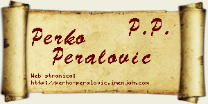 Perko Peralović vizit kartica